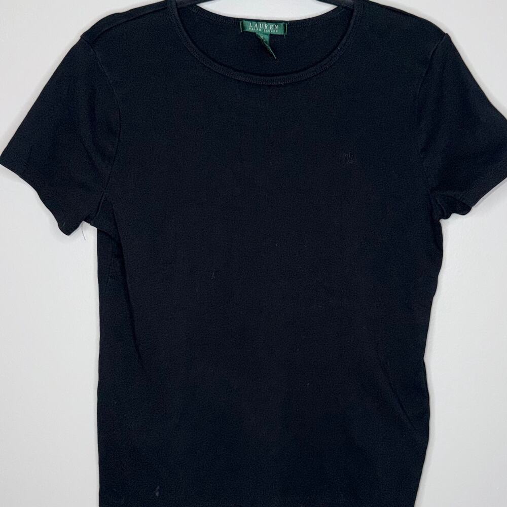 Lauren Ralph Lauren Womens Size XL Black Short Sleeve T-Shirt